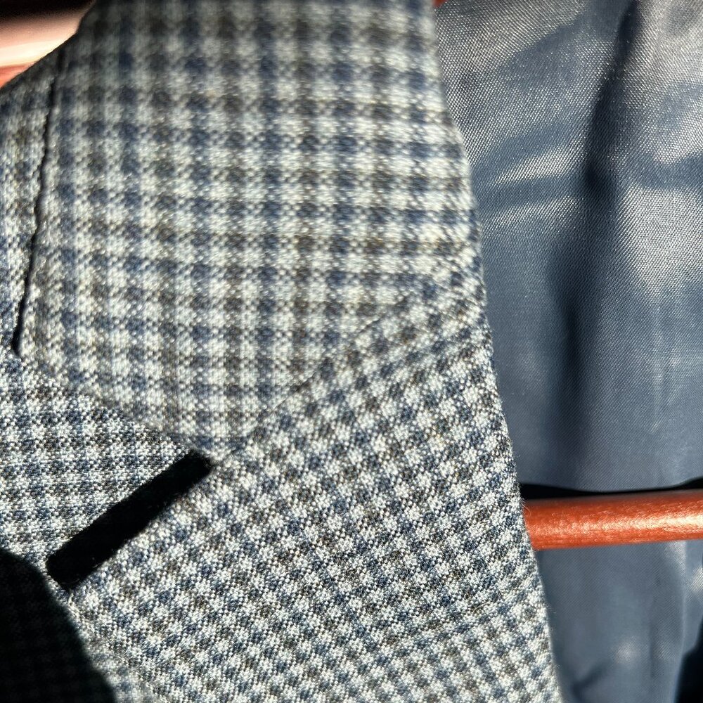 Dillards HSM Blue Checkered Sport Coat Size 42L
